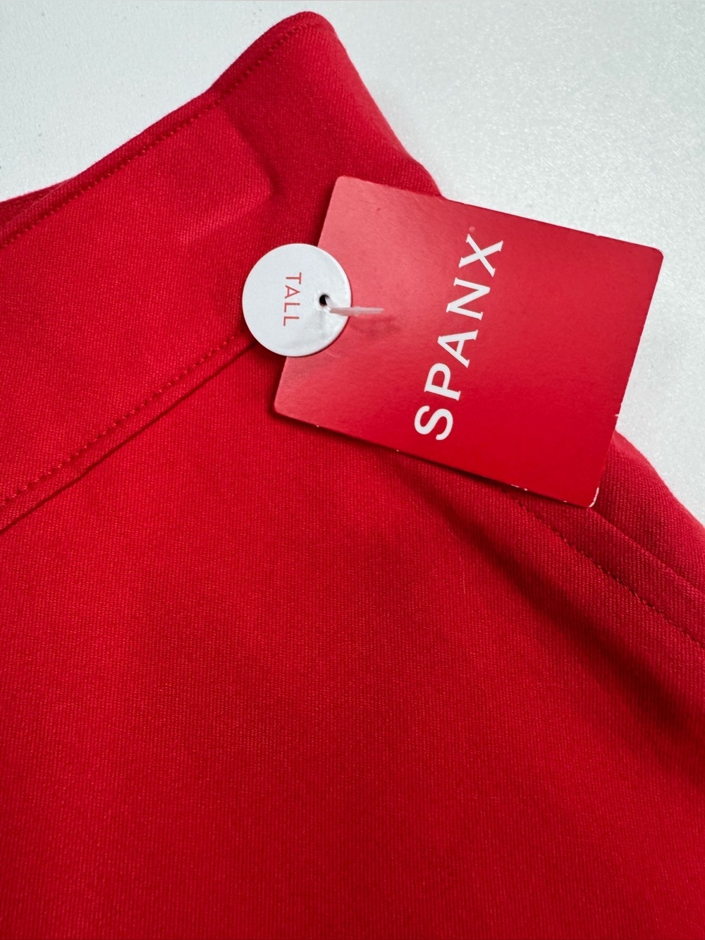SPANX On The Go True Red Slim Straight Ponte Pants Womens Medium Tall 20365T NWT - Picture 9 of 13